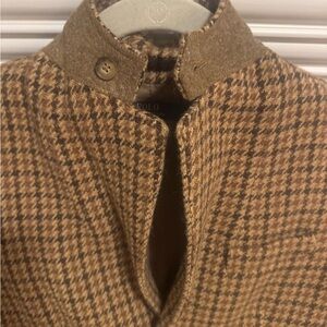 Beautiful Ralph Lauren Tan and Brown Wool Houndstooth Blazer